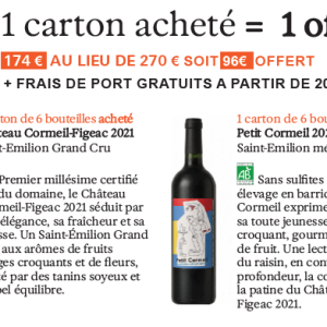1 carton acheté: 1 carton offert !